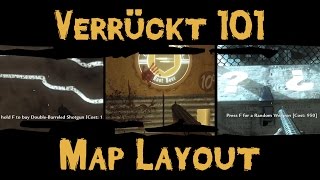 Zombies 101  Verrückt 101  Map Layout Perk Locations Mystery Box Locations Walkthrough [upl. by Etnor811]