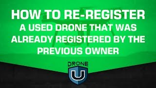 How to reregister a used drone that was already registered by previous owner [upl. by Culberson]