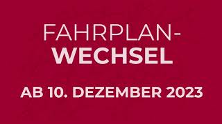 Fahrplanwechsel Dezember 2023  Zusätzliche Bus und Zugverbindungen [upl. by Lledyl486]