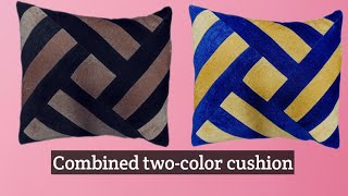 Designer two colour cushion cover cutting andstitching [upl. by Einnoc]