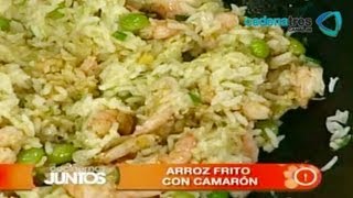 Receta de arroz frito con camarón Recetas de comida fáciles y rápidas [upl. by Aver76]