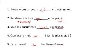 Les Pronoms Relatifs Simples Practice questions [upl. by Tlevesor913]