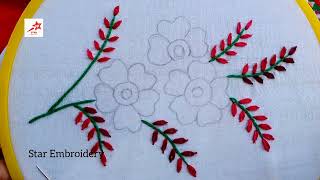 Beautiful Hand Embroidery Design Kadhai Design How to Start Hand Embroidery [upl. by Ahsiemaj]