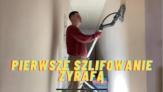 Szlifowanie żyrafą tynku gipsowego  600m210h gładź nie potrzebna [upl. by Haymo]