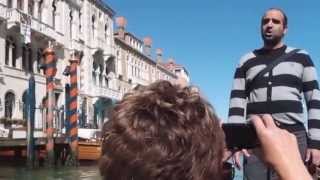 Gondola ride with accordian and singer performing quotVolarequot Venice 232013 [upl. by Eiramave]