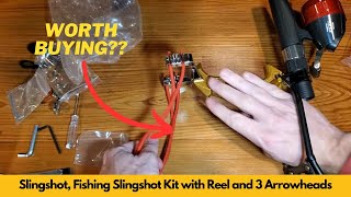 Slingshot Fishing Slingshot Kit with Reel and 3 Arrowheads  Worth Buying [upl. by Tomi]