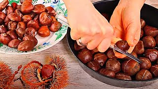 Recette FACILE de CHATAIGNES GRILLEES au FOUR 🌰🌰🌰 MARRONS CHAUDS [upl. by Nadoj]