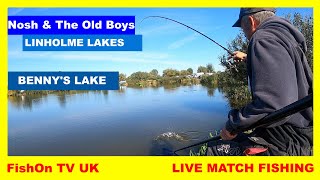 FishOn TV UK  LIVE MATCH FISHING  LINDHOLME LAKES  BENNYS LAKE  NOSH amp THE OLD BOYS  29TH SEP [upl. by Suisyola]