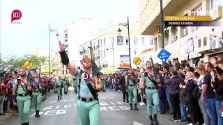 Semana Santa 2019 Málaga  Desfile de la Legión por el Centro Málaga  101tv [upl. by Ardnuyek]