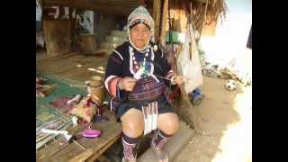 Akha Spindle Spinning  Northern Thailand [upl. by Awad]