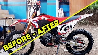 PROSES GANTI DECAL CRF 150L DAN CUSTOM JOK TERBARU [upl. by Ima]