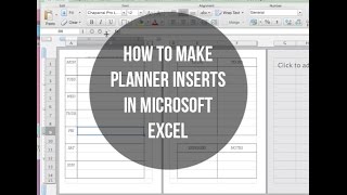 How to Make Planner Inserts Using Microsoft Excel [upl. by Nilcaj]