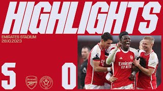 NKETIAH WITH A HATTRICK  Arsenal vs Sheffield United 50  Tomiyasus first goal [upl. by Laeahcim]