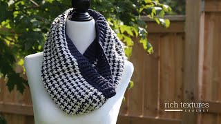 Houndstooth Cowl Crochet Pattern [upl. by Ekihc]