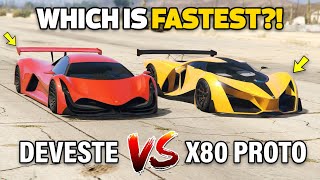 GTA 5 ONLINE  DEVESTE EIGHT VS X80 PROTO WHICH IS FASTEST [upl. by Durware120]