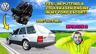 PART 2  MK4 ESCORT 300BHP 20TFSI VW ENGINE CONVERSION [upl. by Asetal]