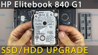 How to install SSD in HP Elitebook 840 G1 Hard Drive replacement [upl. by Sabanrab]