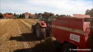 Case IH CVX 170 met Rivierre 8080 stro persen 2013  Vandenbulcke uit Bellegem [upl. by Det]