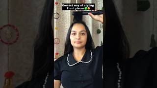 Correct way of styling curtain bangs✅😍 hairstyle curtainbangtutorial longhair straightner hair [upl. by Nileuqcaj887]