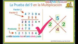 La prueba del 9 en la multiplicación wwwMatematicaPasoAPasocom [upl. by Lesly492]