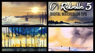 12 Amazing Tips to Better Digital Watercolor in Rebelle 5 [upl. by Shelbi360]