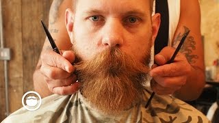 Maintenance Beard Trim at the Barber  Eric Bandholz [upl. by Enaamuj626]