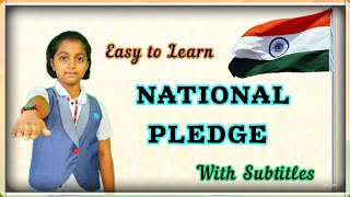 PLEDGE  English  National Pledge  Indian pledge  With Subtitles [upl. by Sedgewake]