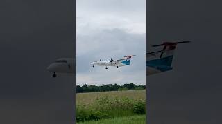 Luxair dash 8 arrival into HAMEDDH planespotting aviation [upl. by Honoria587]