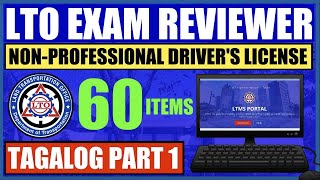 NEW LTO EXAM REVIEWER PART 1 TAGALOG  NONPROFESSIONAL DL  LTMS PORTAL EXAM [upl. by Orian95]