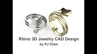 Jewelry CAD Design Tutorial 18 Fox Ring [upl. by Anelet548]