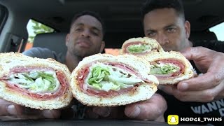 Eating Italian Sub  Potbelly Sandwich Shop  Food Review  Hodgetwins [upl. by Ingelbert786]