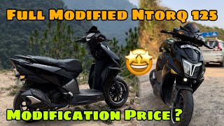 NTORQ 125 Full Modifications Review 🤩 Total Modifications Price   RIDW WITH PANTHER [upl. by Egroej309]