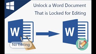 How to Unlock a Word Document That is Locked for Editing [upl. by Aihsekin8]