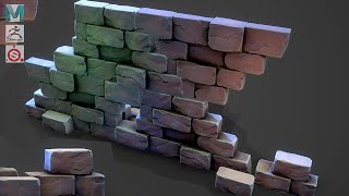 Making a modular stone wall with Zbrush Maya and Substance Painter [upl. by Grace612]