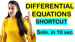 DIFFERENTIAL EQUATIONS SHORTCUTTRICK FOR NDAJEECETsCOMEDKSOLUTION IN 10 SECONDS [upl. by Aiz]