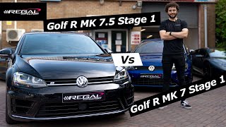 MK7 Golf R vs MK75 Golf R Stage 1 Upgrades  Which is best Rolling road graph talk through [upl. by Yhtuv]