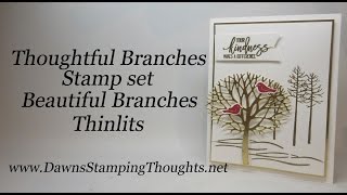 Thoughtful Branches stamp set with Beautiful Branches Thinlits from StampinUp [upl. by Yraillih]