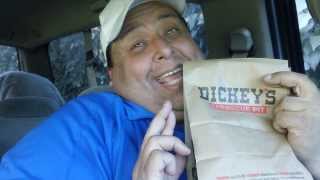 Dickeys BBQ PitPulled Pork Cornbread Sandwich REVIEW [upl. by Schaffer]