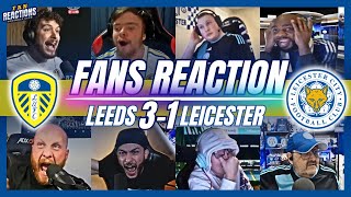 LEEDS amp LEICESTER FANS REACTION TO LEEDS 31 LEICESTER  CHAMPIONSHIP [upl. by Rehpotsirhcnhoj]