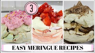 3 Easy Meringue Recipes  5 Minutes  Unicorn  Baking  How to [upl. by Anyaled828]