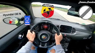 ABARTH 595 PISTA 160 HP  AUTOBAHN 4K [upl. by Farrish]