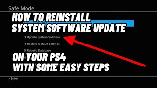 How To Reinstall System Software On PS4 With USB Some Easy Steps [upl. by Zipnick]