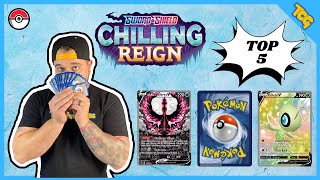 Top 5 Chilling Reign Pokemon Cards to Chase Pokemon TCG [upl. by Ehcnalb185]