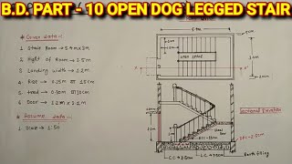 BD Part10 DogLegged StaircasePlan amp Sectional Elevation For Deploma 2nd Year Students [upl. by Aigroeg]