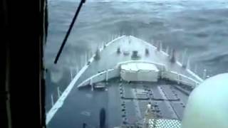 Watch Massive Rogue Wave Hits Navy Ship [upl. by Sachsse]