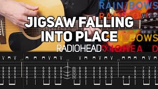 Radiohead  Jigsaw Falling Into Place Acoustic Guitar lesson with TAB [upl. by Auqinahs]