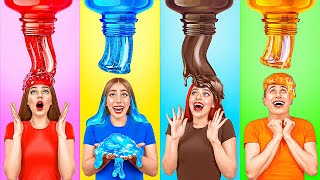 Gummy Food Real Food vs Chocolate Food Challenge  Funny Situations by Multi DO Challenge [upl. by Yrahca7]