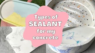 Type of sealant for my concrete project  Sealant comparison  Topcoat for cement craft [upl. by Emyaj]