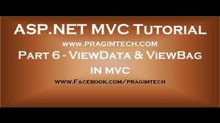 Part 6 ViewData and ViewBag in mvc [upl. by Lashonde610]