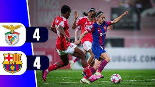 BENFICA VIGUALA 4  4 ANTE BARCELONA POR LA CHAMPIONS LEAGUE FEMENINA  REY DEPORTIVO [upl. by Jegar]